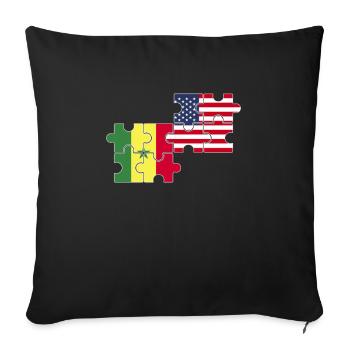 Senegal USA Flag American Senegalese - Sofa pillowcase 17,3'' x 17,3'' (45 x 45 cm) - black - Front