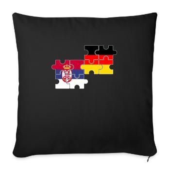 Serbia Germany Flag German Serb - Sofa pillowcase 17,3'' x 17,3'' (45 x 45 cm) - black - Front