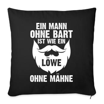 Bärtig Bartträger Schnurrbart Bart - Sofakissenbezug 45 x 45 cm - Schwarz - Vorne