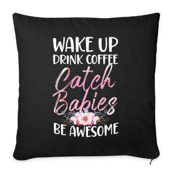 LD Labour And Delivery Nurse - Sofa pillowcase 17,3'' x 17,3'' (45 x 45 cm) - black - Front