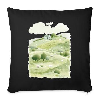 Countryside Cottagecore Aesthetic Dreamy Pasture N - Sofakissenbezug 45 x 45 cm - Schwarz - Vorne