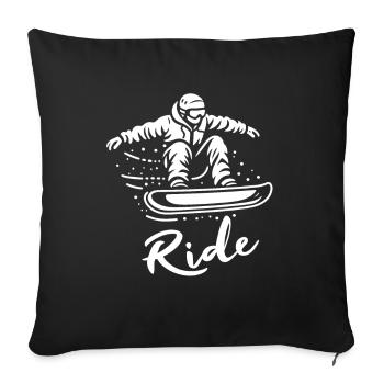 Snowboard Ride Snowbording Vêtements D’hiver Cool Fun - Housse de coussin décorative 45 x 45 cm - noir - Devant