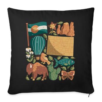 Colorado - Sofa pillowcase 17,3'' x 17,3'' (45 x 45 cm) - black - Front