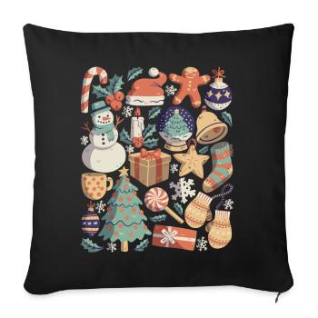Noël - Housse de coussin décorative 45 x 45 cm - noir - Devant
