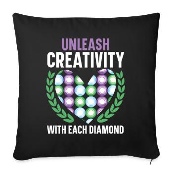 Outils de peinture au diamant Diamond Painter - Housse de coussin décorative 45 x 45 cm - noir - Devant