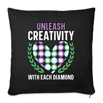 Outils de peinture au diamant Diamond Painter - Housse de coussin décorative 45 x 45 cm - noir - Devant