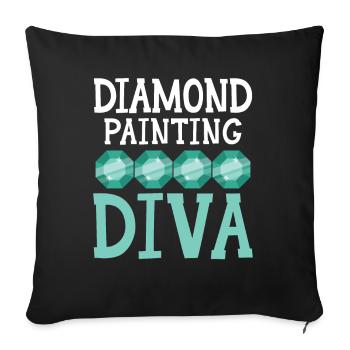 Outils de peinture au diamant Diamond Painter - Housse de coussin décorative 45 x 45 cm - noir - Devant