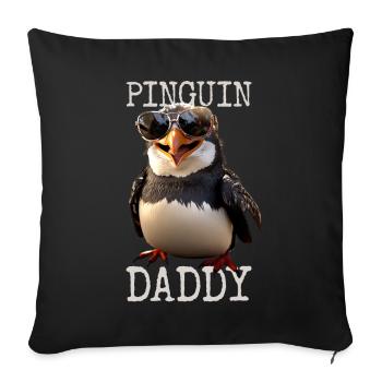 Penguin Daddy Dad Dad Father Penguins Father's Day - Sofa pillowcase 17,3'' x 17,3'' (45 x 45 cm) - black - Front