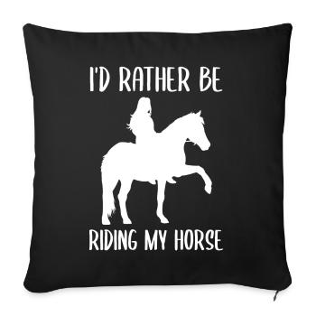 Horse Heartbeat Love & Passion - Sofa pillowcase 17,3'' x 17,3'' (45 x 45 cm) - black - Front