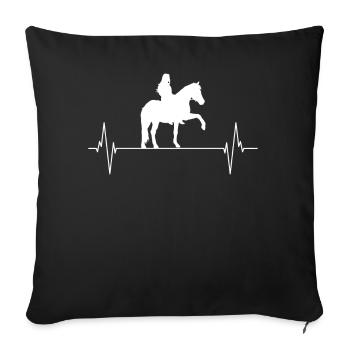 Reiterherz Pferdeliebe Lebensfreude Pur - Sofakissenbezug 45 x 45 cm - Schwarz - Vorne