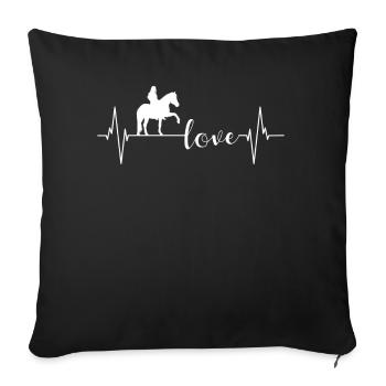 Rider's heart Horse's love of life - Sofa pillowcase 17,3'' x 17,3'' (45 x 45 cm) - black - Front
