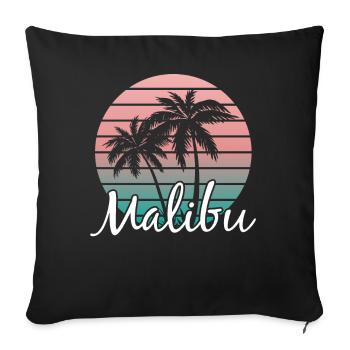 Neon Malibu Palm Tree Retro Style - Sofa pillowcase 17,3'' x 17,3'' (45 x 45 cm) - black - Front