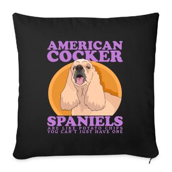 American Cocker Spaniel Owner Gift - Sofa pillowcase 17,3'' x 17,3'' (45 x 45 cm) - black - Front