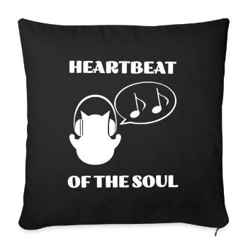 Music is the Heartbeat of the Soul - Sofa pillowcase 17,3'' x 17,3'' (45 x 45 cm) - black - Front