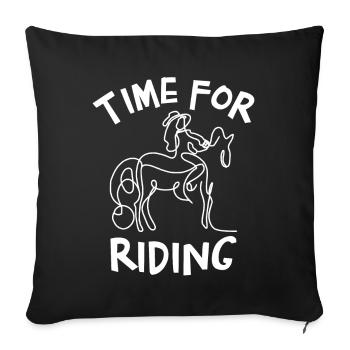 C’est l’heure de monter à cheval - Housse de coussin décorative 45 x 45 cm - noir - Devant