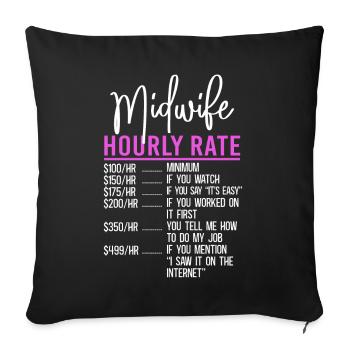 Nurse Midwife Birth Worker Midwife - Sofa pillowcase 17,3'' x 17,3'' (45 x 45 cm) - black - Front