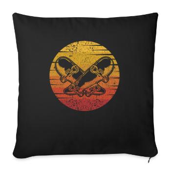 Retro Skater Girl Skater Boy Skatepark Skater - Sofa pillowcase 17,3'' x 17,3'' (45 x 45 cm) - black - Front