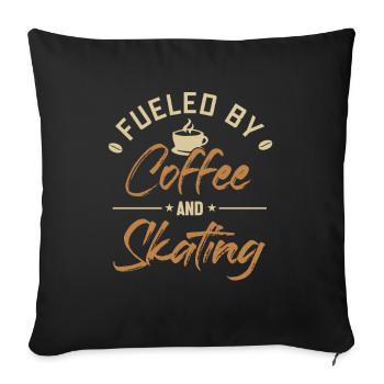 Fueled by Coffee and Skating Skaterboy Skatepark - Sofa pillowcase 17,3'' x 17,3'' (45 x 45 cm) - black - Front