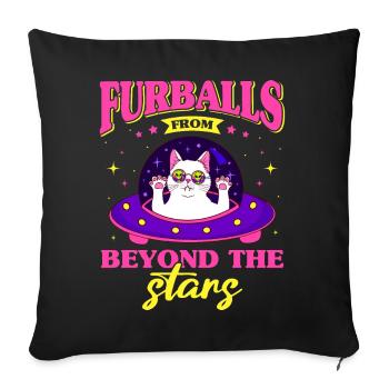 Cat Alien, UFO, UAP, Space, Space Flying Object - Sofa pillowcase 17,3'' x 17,3'' (45 x 45 cm) - black - Front