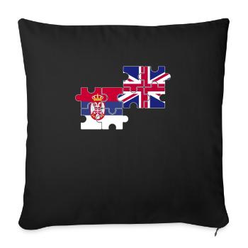 Serbia UK Flag British Serb - Sofa pillowcase 17,3'' x 17,3'' (45 x 45 cm) - black - Front