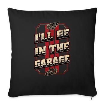 Car Mechanic Hobby Garage Model Making - Sofa pillowcase 17,3'' x 17,3'' (45 x 45 cm) - black - Front