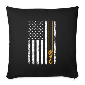 USA Flag Crane Operating - Funny Crane Driver - Sofa pillowcase 17,3'' x 17,3'' (45 x 45 cm) - black - Front