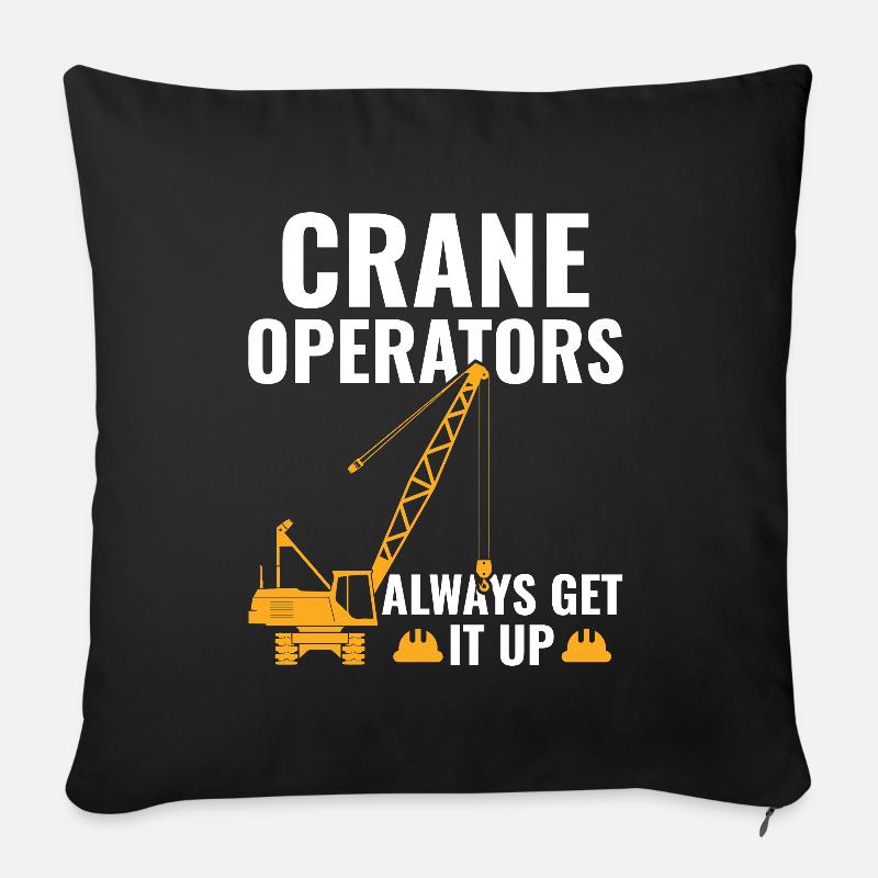 Les grutiers se lèvent toujours - Drôle - Housse de coussin décorative 45 x 45 cm - noir