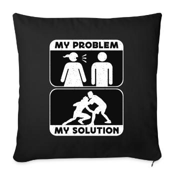 Catch Wrestler My Problem My Pictogram Dad Mom - Sofa pillowcase 17,3'' x 17,3'' (45 x 45 cm) - black - Front