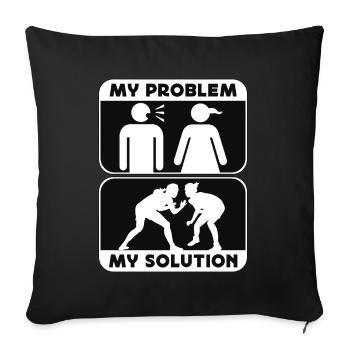 Catch Wrestler My Problem My Pictogram Mom Boxing - Sofa pillowcase 17,3'' x 17,3'' (45 x 45 cm) - black - Front