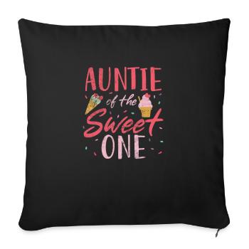 Ice cream - Sofa pillowcase 17,3'' x 17,3'' (45 x 45 cm) - black - Front