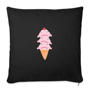 Eiscreme Eis Eiskrem Ice Cream Sommer Geschenk - Sofakissenbezug 45 x 45 cm - Schwarz - Vorne