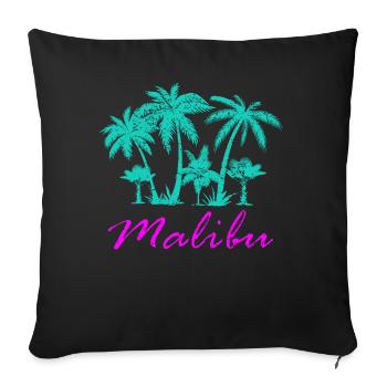 Neon Malibu Tropical Night Pure Exotic - Sofa pillowcase 17,3'' x 17,3'' (45 x 45 cm) - black - Front