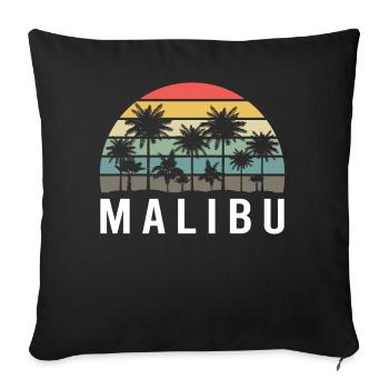 Retro Malibu Sonnenuntergang Relax - Sofakissenbezug 45 x 45 cm - Schwarz - Vorne
