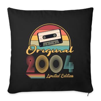 20th Birthday Vintage 2004 Original 2004 - Sofa pillowcase 17,3'' x 17,3'' (45 x 45 cm) - black - Front