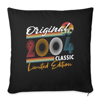 20th Birthday Vintage 2004 Original 2004 - Sofa pillowcase 17,3'' x 17,3'' (45 x 45 cm) - black - Front