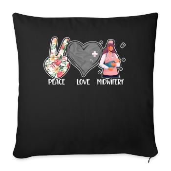 Nurse Midwife Birth Worker Peace - Sofakissenbezug 45 x 45 cm - Schwarz - Vorne