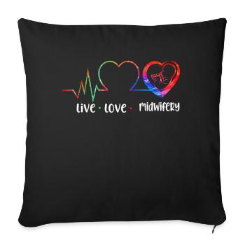Nurse Midwife Birth Worker Live - Sofakissenbezug 45 x 45 cm - Schwarz - Vorne