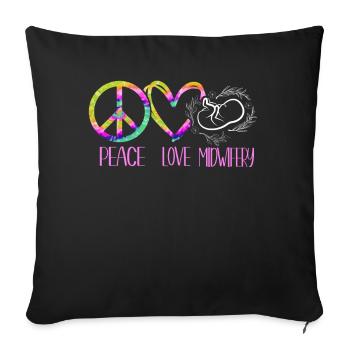 Nurse Midwife Birth Worker Tie Dye - Sofakissenbezug 45 x 45 cm - Schwarz - Vorne