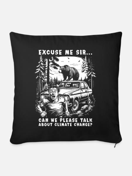 Climate Change Brown Bear - Sofakissenbezug 45 x 45 cm - Schwarz