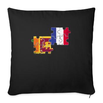 Sri Lanka France Vintage Flag Sri Lankan - Sofa pillowcase 17,3'' x 17,3'' (45 x 45 cm) - black - Front