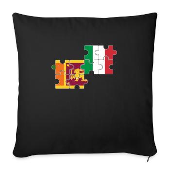 Sri Lanka Italie Drapeau Italien Sri Lankais - Housse de coussin décorative 45 x 45 cm - noir - Devant