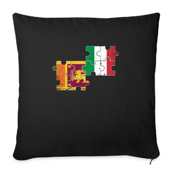 Sri Lanka Italy Vintage Flag Sri Lankan - Sofa pillowcase 17,3'' x 17,3'' (45 x 45 cm) - black - Front
