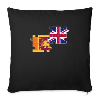Sri Lanka UK Flag British Sri Lankan - Sofa pillowcase 17,3'' x 17,3'' (45 x 45 cm) - black - Front