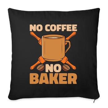 Boulanger Pas de Café Non Boulanger Pâtissier Amateur de café - Housse de coussin décorative 45 x 45 cm - noir - Devant