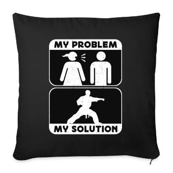 Taekwondo Fighter My Problem My Pictogram Dad Mom - Sofa pillowcase 17,3'' x 17,3'' (45 x 45 cm) - black - Front