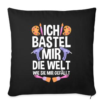 Bastler Bastelunterricht Basteln - Sofakissenbezug 45 x 45 cm - Schwarz - Vorne