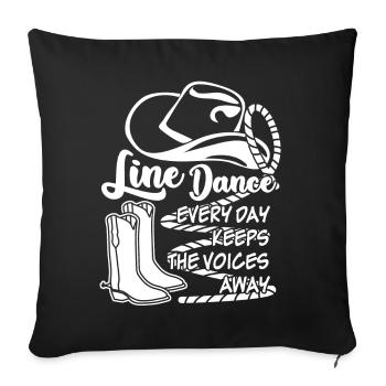 Danse en ligne - Housse de coussin décorative 45 x 45 cm - noir - Devant