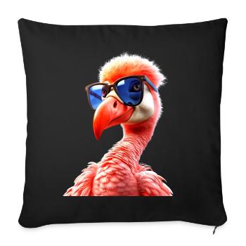 Flamingo Sunglasses Pink Love Pink Flamingos - Sofa pillowcase 17,3'' x 17,3'' (45 x 45 cm) - black - Front
