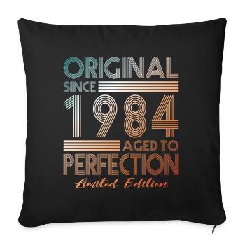 40th Birthday Vintage 1984 Original Since 1984 - Sofa pillowcase 17,3'' x 17,3'' (45 x 45 cm) - black - Front