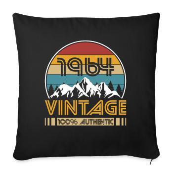 60th Birthday Vintage 1964 Vintage 1964 - Sofa pillowcase 17,3'' x 17,3'' (45 x 45 cm) - black - Front